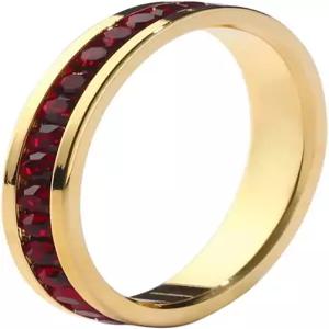 뮤즈 아트 디자인 탄생석 이터널 밴드 링 18K 골드 도금(채널 세트 풀 라운드) 크리스탈 탄생석으로 패션