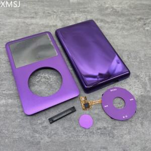 호환 보라색 전면 페이스플레이트 라이트 퍼플 백 케이스 하우징 클릭 휠 센터 버튼 베젤 iPod 6th Classic