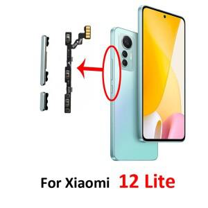 호환 샤오미 12 Lite용 전화 하우징 볼륨 버튼 On Off Up Down 키 플렉스 케이블 부품 검정색 녹색