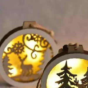 쌍문상회 크리스마스 장식 트리 오너먼트 우드램프 펜던트