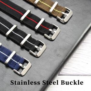 호환 18/20/22mm 탄성 짠 나토 시계 스트랩 나일론 손목 밴드 오메가 세이코 IWC 카시오  편안한