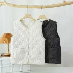 누빔 여성 퀼팅 패딩 조끼 베이직 여성 경량 패딩 조끼