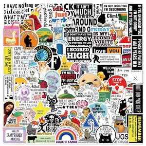 포프리티 100 PCS 재미있는 비꼬는 스티커, 스내키, 노트북, 물병, 휴대폰 케이스, 저널, 사무실 유머 선물용 비닐 방수 데칼 인용