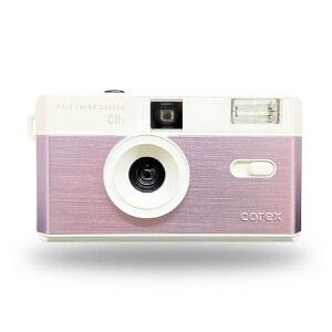 Corex 하프 프레임 재사용 가능한 35mm 카메라 CH1, 플래시 내장, 35mm 컬러 네거티브 또는 B&W 필름(필름 및 배터리 미포함)(투투 핑크) 한정판 프리 블루 및 옐로우 필터 지원