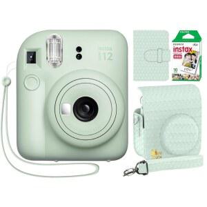 후지필름 인스탁스 미니 12 인스턴트 카메라 민트 그린 + 미니메이트 커스텀 디자인 케이스 + 후지 인스탁스 필름 10매 및 사진 앨범