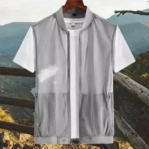 [콩심팥심]여름 낚시용 경량 메쉬 집업 아이스 조끼 캠핑용 망사 쿨링