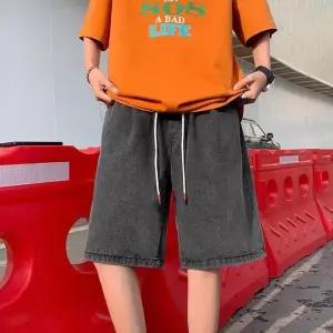 [골드스마일]남성용 데님 버뮤다 팬츠 밴딩 캐주얼 여름 반바지