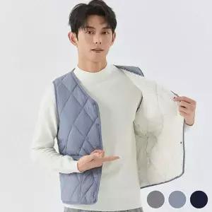 털안감 다이아몬드 패턴 겨울 조끼 중간길이 보온 조끼