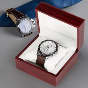 [호환품]베개가 포함된 1개의 나무 싱글 시계 수집 상자 크리스마스 특별한 및 기념일 손목 보관