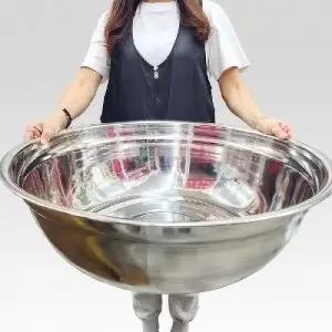 스테인리스 양푼 대형 김장용 배추 쌀 김치 채소 과일 세척용 볼