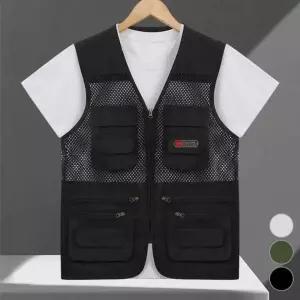 여름용 중장년 낚시 등산 현장 작업용 메쉬 작업조끼