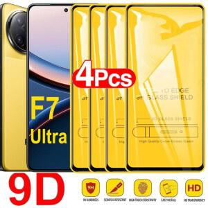 POCO F7 Ultra M6 M7 X7 F6 Pro M5S 풀 커버 유리 용 4PCS 9D 강화 유리 Poco X5 F5 F3 M3 M4 X3 F4 Pro 화면 보호기
