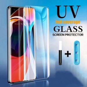 곡선 UV 액체 전체 접착제 강화 유리 삼성 갤럭시 Note10 20 S24 S23 S22 S21 S20 울트라 S10 S9 S8 플러스 5G 화면 보호기