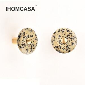 IHOMCASA 천연 마노 스톤 가구 서랍 손잡이 황동 주방 캐비닛 옷장 찬장 드레서 문 30mmCrystal