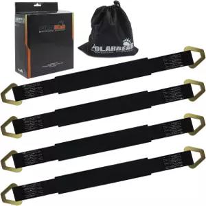 트럭/트레일러/ATV/UTV/화물 이동 고정(블랙)을 위한 마모 패드와 D-링 10 000파운드의 파손 강도가 있는