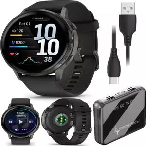 Garmin Venu 4 45mm AMOLED 어드밴스드 헬스 피트니스 GPS 스마트워치 밝고 다채로운 디스플레이 내장