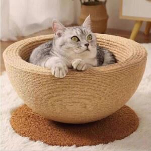 숨숨집 고양이 원형 둥지 철제 천연 철장 부드러운 동물 해먹 벨벳 놀이터 핸드메이드