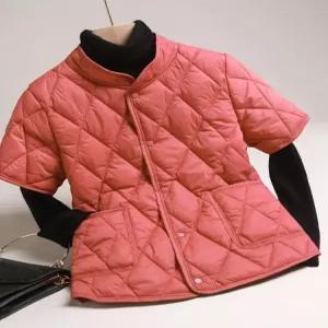 여성 반팔 누빔 겨울 보온 패딩 베스트 조끼 옷 경량