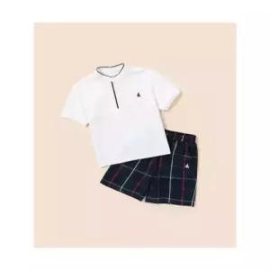 FE715751-E9B 빈폴 키즈 체크 매치 반팔 상하 세트 아이보리 (BI5442U020)