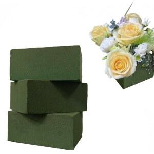 3팩 스퀘어 플로럴 폼 블록 u2013 강력한 수분 흡수 및 유지 쉽게 자를 수 있고 모양 습식 건식 사용 결혼식 파티 DIY 공예 스트 홈 데코에 이상적입니다