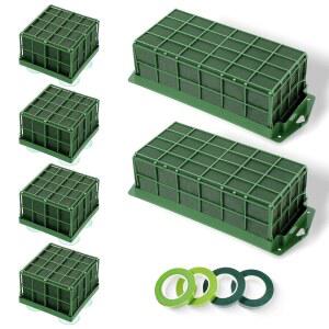 자이언트리 6팩 플로럴 폼 케이지 블록이 있는 플라워 홀더 직사각형 및 정사각형 신선한 꽃을 위한 꽃꽂이 용품 웨딩 홈 가든 장식