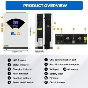 RAISUN   48VDC 5.5kw 100A MPPT 태양광 인버터  정현파 충전기