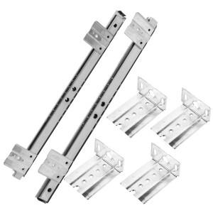 책상 키보드 트레이 슬라이드 레일 트랙 조정 가능한 강철 측면 마운트 스위트 언더 데스크 컴퓨터