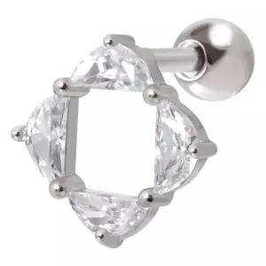 써지컬 스틸 스퀘어 큐빅 패션 피어싱 한쪽