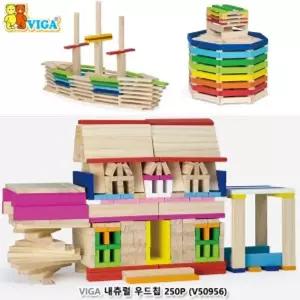 비가(VIGA) 내츄럴우드칩 250P (V50956)/우드블록/어린이날/선물/장난감/교구/소근육발달/나무블럭/창의력