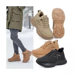 여성 인조가죽 퍼안감 방한 운동화 키높이 3.5cm 겨울용 슈즈