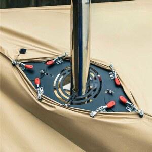 텐트용난로굴뚝연통 통로 홀잭 실리콘홀잭 티피 카키 캠핑용품 방염매트 추가 화목 보호대