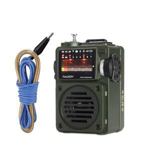 래디 RF750 휴대용 단파 라디오 AM /FM /SW /WB 수신기(NOAA 알림 포함) - 포켓 레트로 미니 라디오 충전식, 9.85피트 와이어 안테나 포함