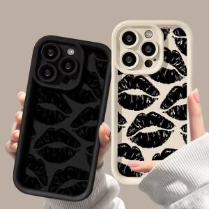 블랙 키스 입술 페인트 휴대폰 케이스 Vivo V50 V40 Lite SE V25E V21 Y39 Y29 Y19S Y22S Y36 Y27 Y21 Y28