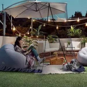 [콩심팥심]대형 파라솔 모기장 네트망 캐노피 테라스 야외 캠핑 실외모기장