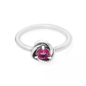 여성 10월 탄생석 핑크 이터니티 서클 실버 반지(192993C10)