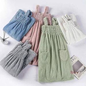 원피스형 흡수 밴딩 타올 물기 목욕 극세사 샤워가운fgh995