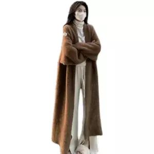 앙고라 롱가디건 고급 낙타 니트 스웨터 테디 카디건 겨울 코트 고품질