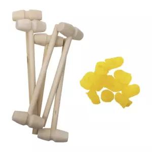 블럭용 나무망치와 골무세트_10세트/나무망치/나노/블록/미니/조립/완구/장난감/블럭/놀이/유아/디폼블럭