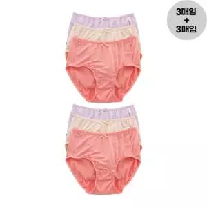 여성삼각팬티 엄마 할머니 부인용 맥시 모달 인견 팬티 6매입 세트