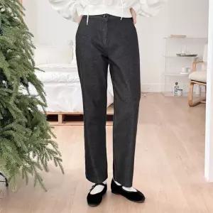 헤이븐 논페이드 밴딩 뒤트임 일자팬츠