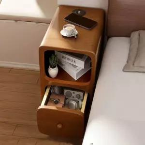 모던 틈새 원목 수납 협탁 단층 레귤러 드레스룸 큐브 서랍장 B