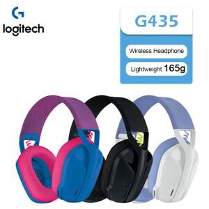Logitech G435 LIGHTSPEED 무선 게이머 헤드셋 USB Bluetooth/2.4 G 연결 PC/PS용 내장 마이크 게임용 헤드폰
