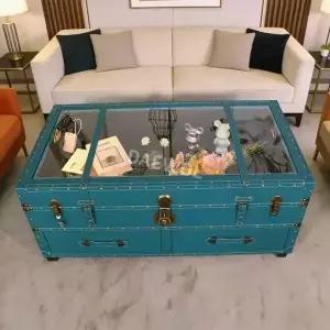 보물상자 테이블 복고풍 보물 엔틱 이동식 대형협탁