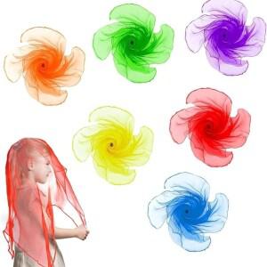 6060cm 체조 스카프 컬러 감각 레인보우 거즈 베이비 저글링 댄스 발레 체육관