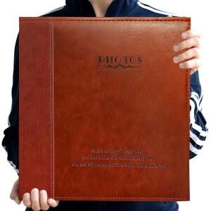 Zoview 마그네틱 셀프 스틱 페이지 사진 앨범, 패밀리 가죽 커버, 핸드메이드 DIY 앨범 3x5, 4x6, 5x7, 6x8, 8x10 A52035(레드 브라운, 라지) 보유
