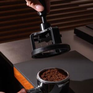 51/53/58mm 회전 바늘 파우더 분배기 마그네틱 블랙 커피 교반기 조정  탬퍼 카페