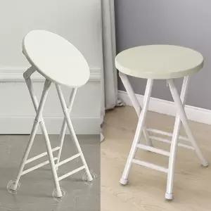 다용도 폴딩 체어 틈새 접이식 원형 철제 보조 의자