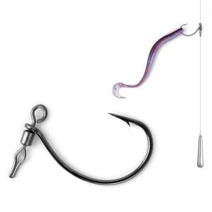 30PCS 회전 드롭샷 훅 - 빠른 클립 디자인, 베이스 낚시를 위한 간편한 리깅 2# 1/0 2/0 3/0 4/0