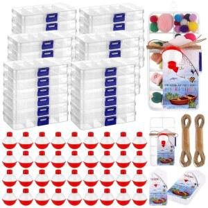 u200C36 세트 낚시 파티 사탕 작은 태클 박스 밥버스 감사 카드 생일 샤워 장식 테마 사라짐