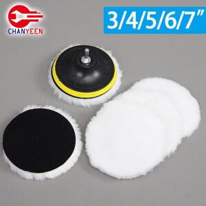 광택 폴리싱 패드 폼패드 3/4/5/6/7Inch M14 양모 펠트 자동차 페인트 폴리셔 유리 스텐레스 흠집 수리 도구